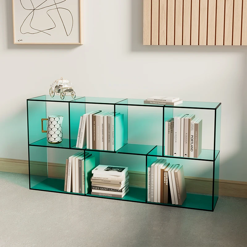 

Light luxury acrylic multi-layer shelf, simple bookshelf against the wall, living room display shelf, creative floor storage