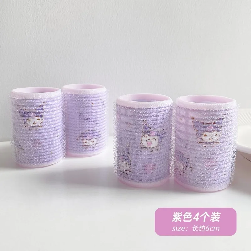 4pcs Hello Kitty Cinnamoroll Anime Kawaii Sanrio Ins Accessories Hair Roots Cute My Melody Hollow Bangs Curling Tube Gifts