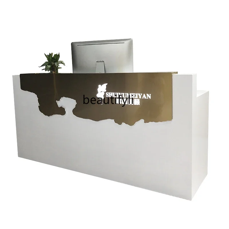 

Cashier Counter Simple Beauty Salon Reception Desk Shop European Creative Bar Counter