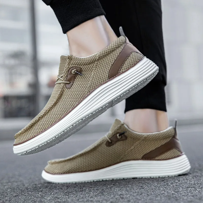 Men Casual Canvas Shoes Mens Loafers Breathable Slip on Flats Male Vulcanized Shoe Driving Tennis Plus Size 48 Zapatillas Hombre