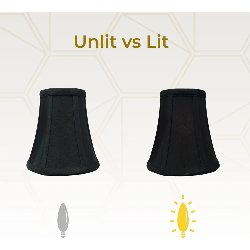 Abajur básico True Bell com clipe de chama, preto, 3x6x6,25 polegadas, pacote com 6, adequado para várias luminárias