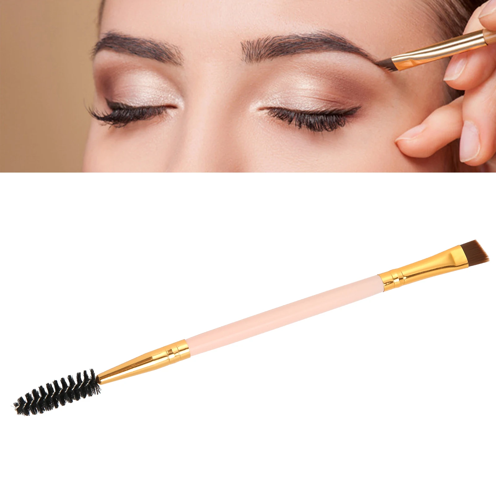 Double Ended Eyebrow Eyelash Brush Angled Brow Brush Eyebrow Makeup Cosmetic Brush