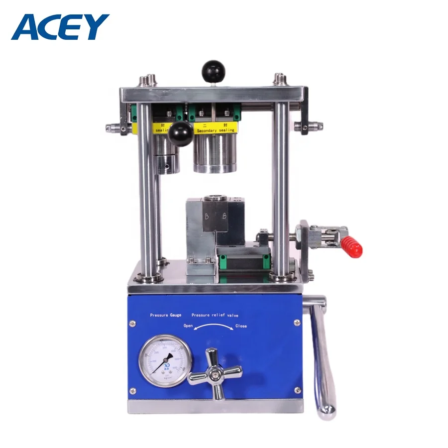 Hydraulic Cylinder Cell Crimping Machine Manual Sealing Machine for Cylindrical Cells 18650 21700 26650 32650