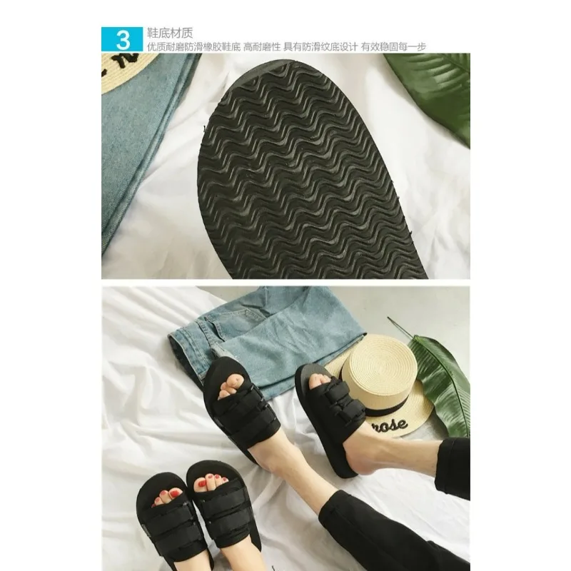 Simple Outdoor Men Slippers Fashion Hook&Loop Canvas Casual Couple Shoes Slip-on Beach Slippers Sandals Women Shoes Flip Flops