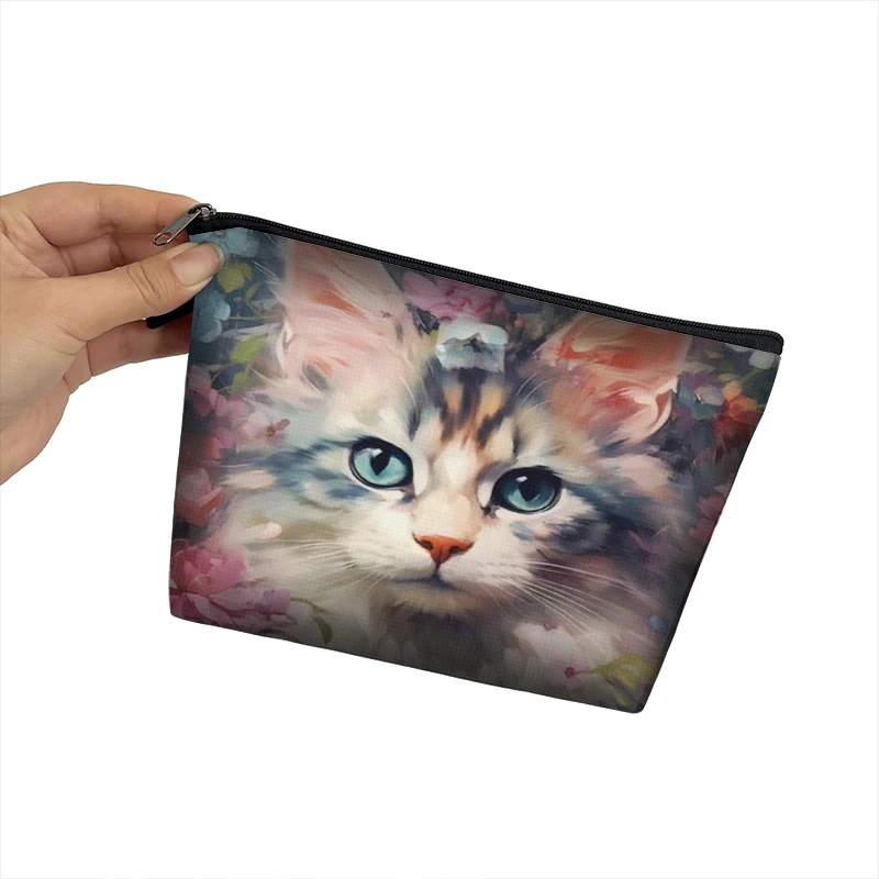 Cute Animal Tiger Fox Wolf Cosmetic Case Women Make Up Bags Kawaii Owl Pouch Lipstick Bag Napkin Organizer Toiletry Storage Bags