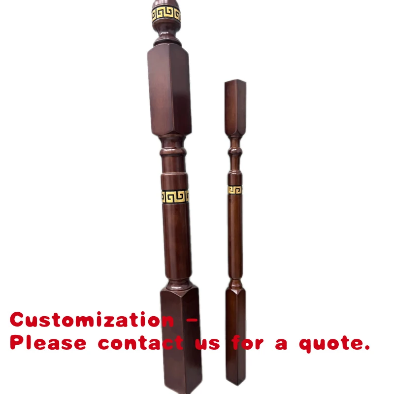 custom.Stock Available Modern High-End Solid Wood Staircase Handrail Guardrail Outdoor Home Balcony Durable Railing Column