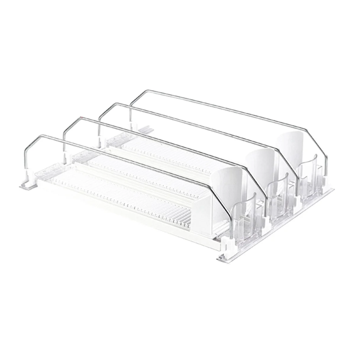 Organizador de bebidas para geladeira, branco automático Pusher Glide, dispensador de refrigerante, detém até 15 latas