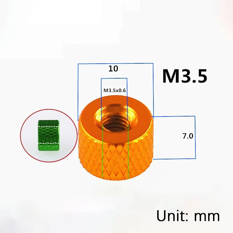 1/2/5Pcs M3.5 6#-32 Colorful Aluminum Knurled Thumb Nut Round Nuts For PFV RC Model 10 Colors