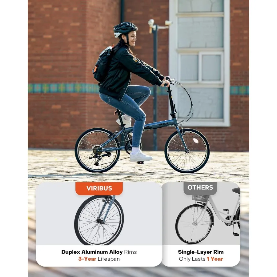 دراجة قابلة للطي قابلة للطي للبالغين 20 بوصة مع 7 سرعات Derailleur دراجة خفيفة الوزن قابلة للطي للتنقل في المدينة #5