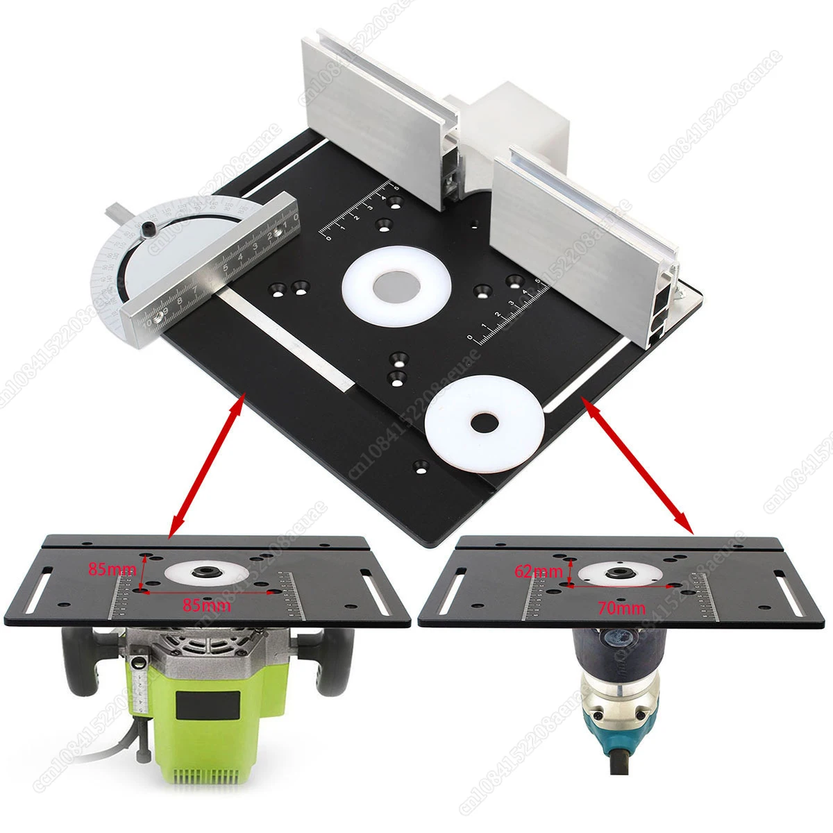 Nuovo Router Table Insert Plate banchi per la lavorazione del legno sega da tavolo fresatura Flip Plate con mitra Gauge per Trimmer macchina per