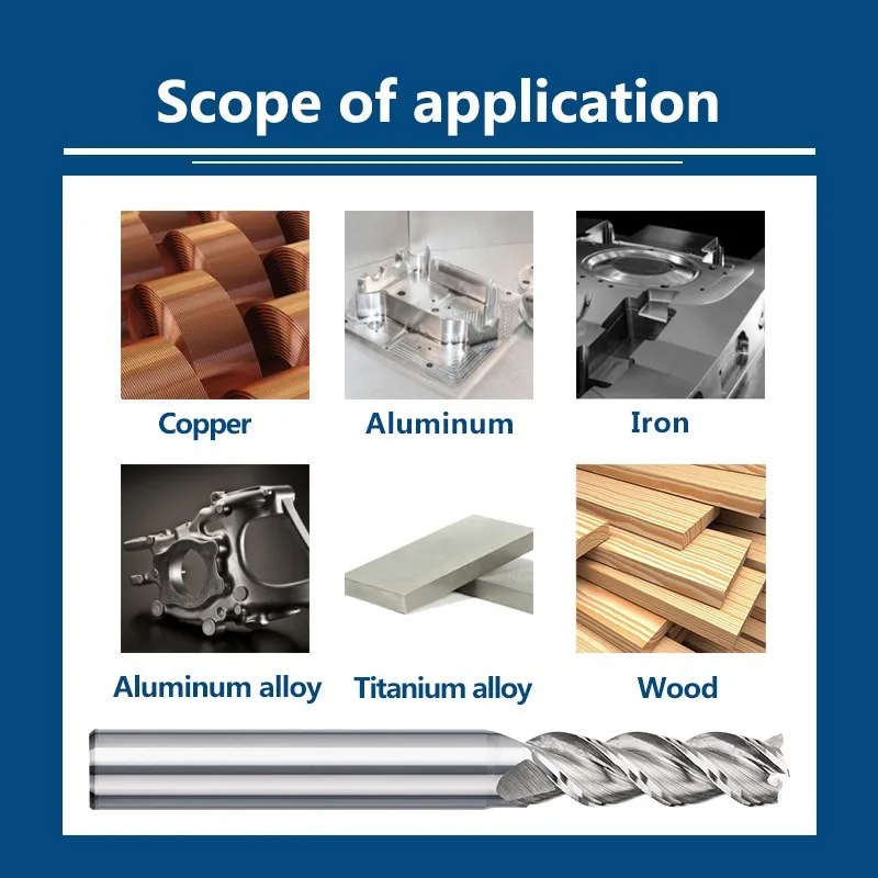 XCAN Milling Cutter 3 Flute Carbide End Mill for Aluminum Cutting 1/4 Inch Shank Spiral Router Bit for Metal CNC Milling Tools