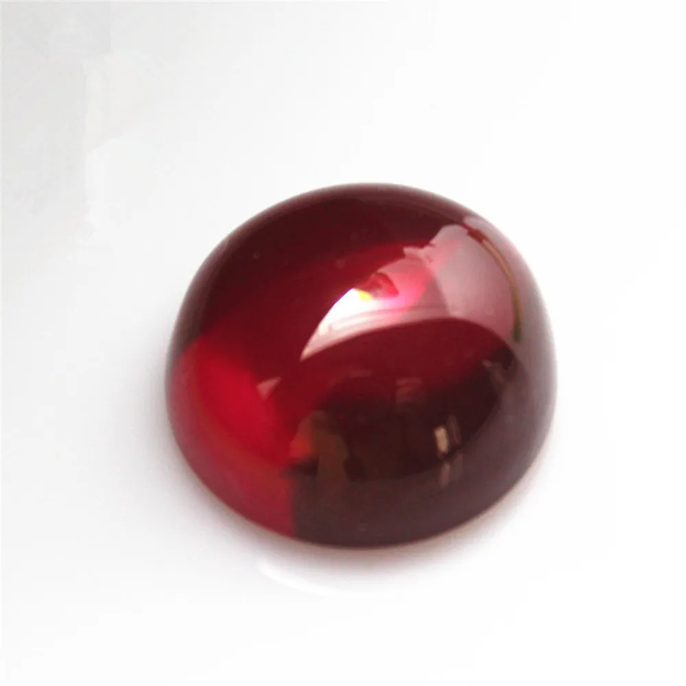 Joanlyn Ruby Round Cabochon Blood-red Smooth Polished Surface Flat Back Multiple Sizes to Choose C78R