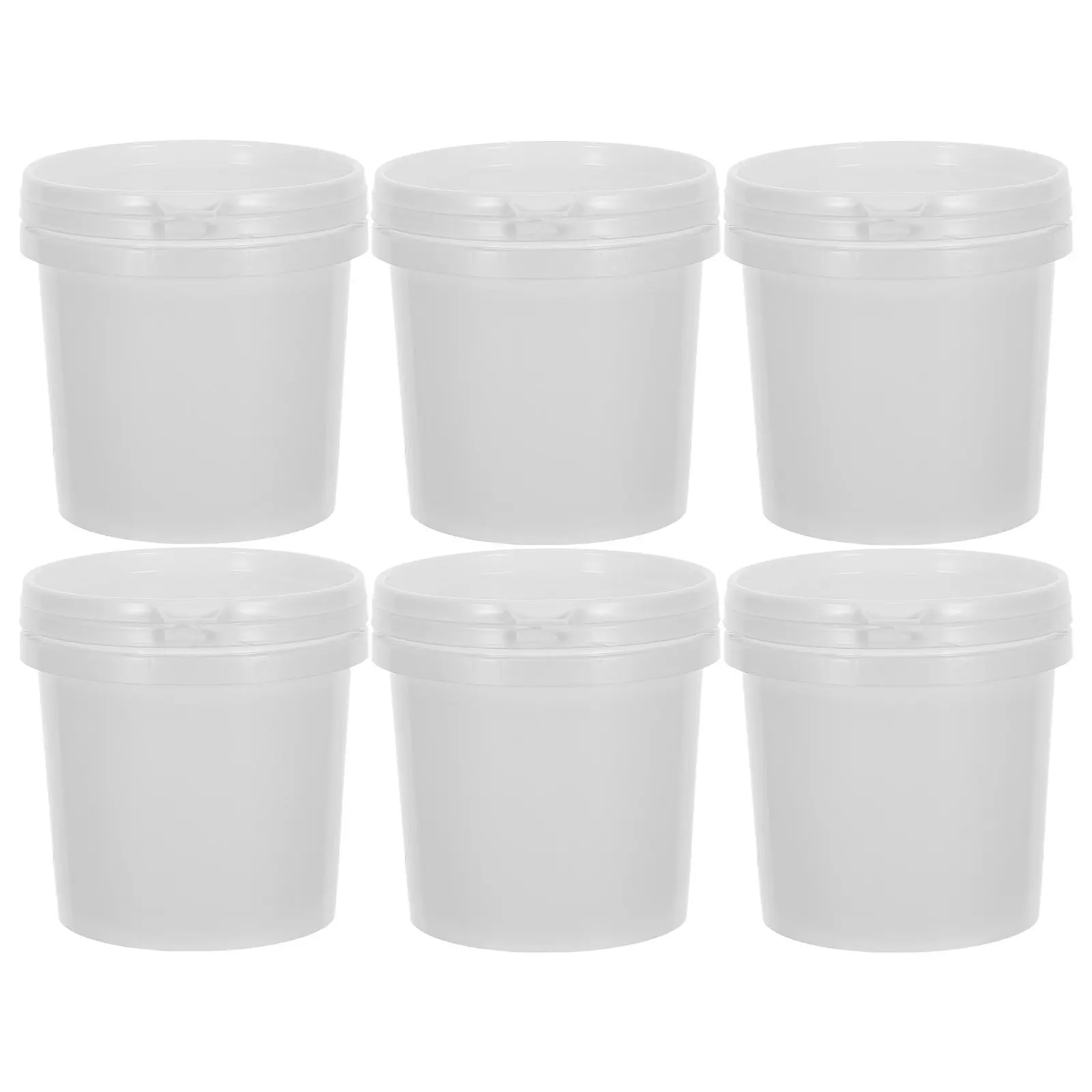 6 pcs Bucket Paint Container Lid Storage Plastic Handle Halloween Christmas New Year Airtight Paint Container Bucket Plastic