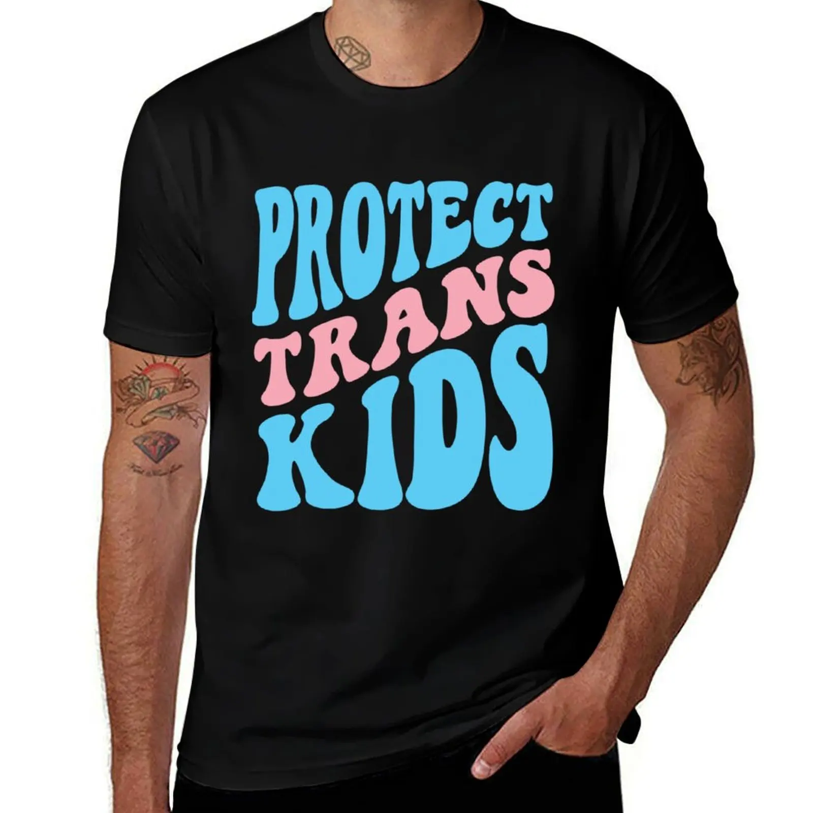 

PROTECT TRANS KIDS - Alt colors T-Shirt Trendy Pattern T-Shirt for Men