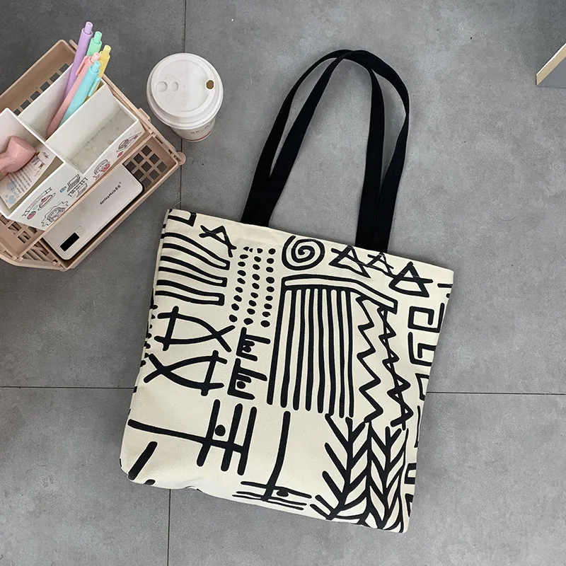 Women Canvas Shoppers Large Shoulder Shopper Eco Shopping Bags Cloth Book Tote Bag for Woman 2022 Big Fashion Handbag Bolsos Sac