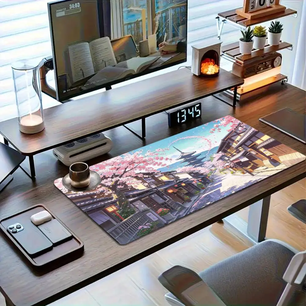 Samurai Battle Torii Paper Art Table Mat Non Slip Rubber Base Precision Tracking For Anime Gaming Desk Decor