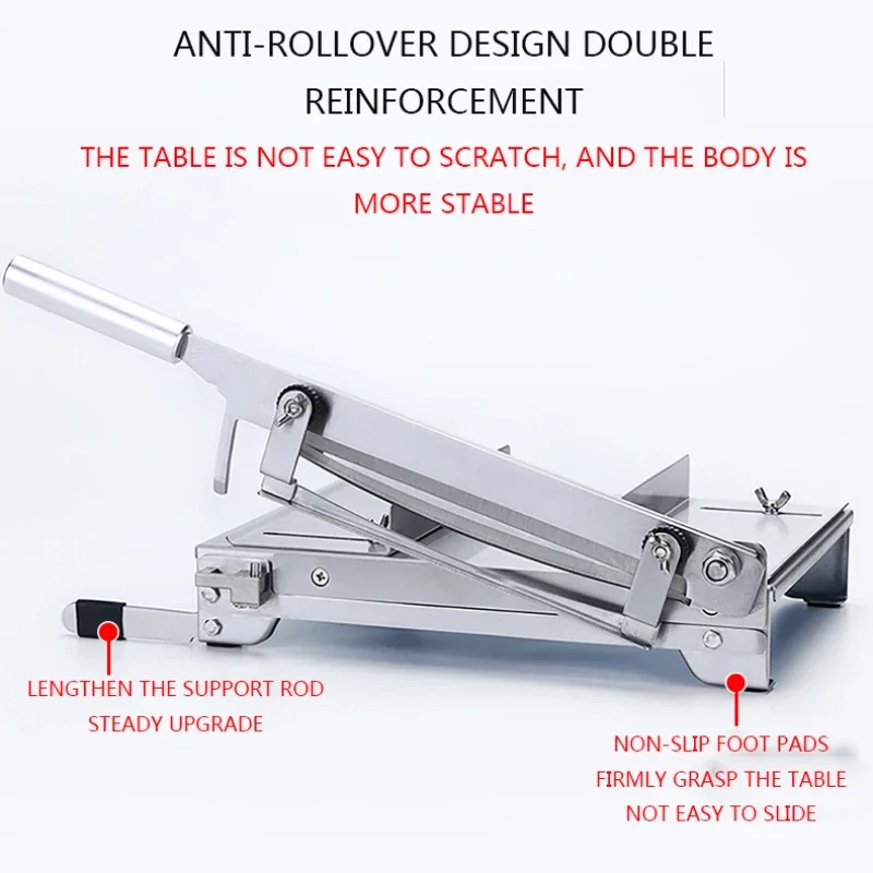 가정용 스테인레스 스틸 뼈 슬라이서, 닭 오리 물고기 및 양 뼈 절단 톱, 13.5 인치 고기 슬라이서 수동 절단기