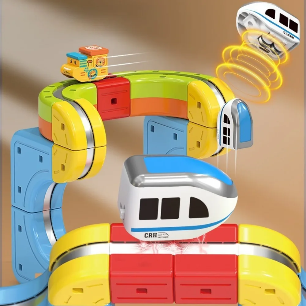 DIY Montieren Magnetische Track Zug Spielzeug 3D Elektronische Magische Schiene Auto Bau für Kinder Pädagogisches Spielzeug Weihnachten Geschenk
