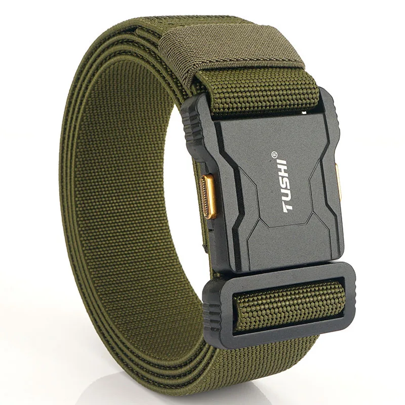 TUSHI Brand New tactical belt nylon workwear aluminum alloy buckle quick drying pants belt outdoor canvas training inner belt