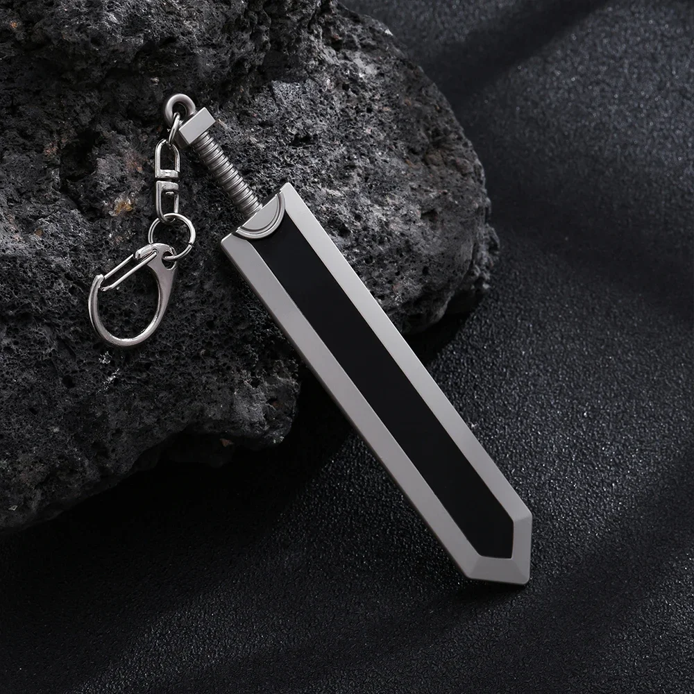 Game Berserk Sword Keychain Anime Dragonslayer Keyring Jewelry Bag Backpack Accessories Gifts for Boys Men Fans