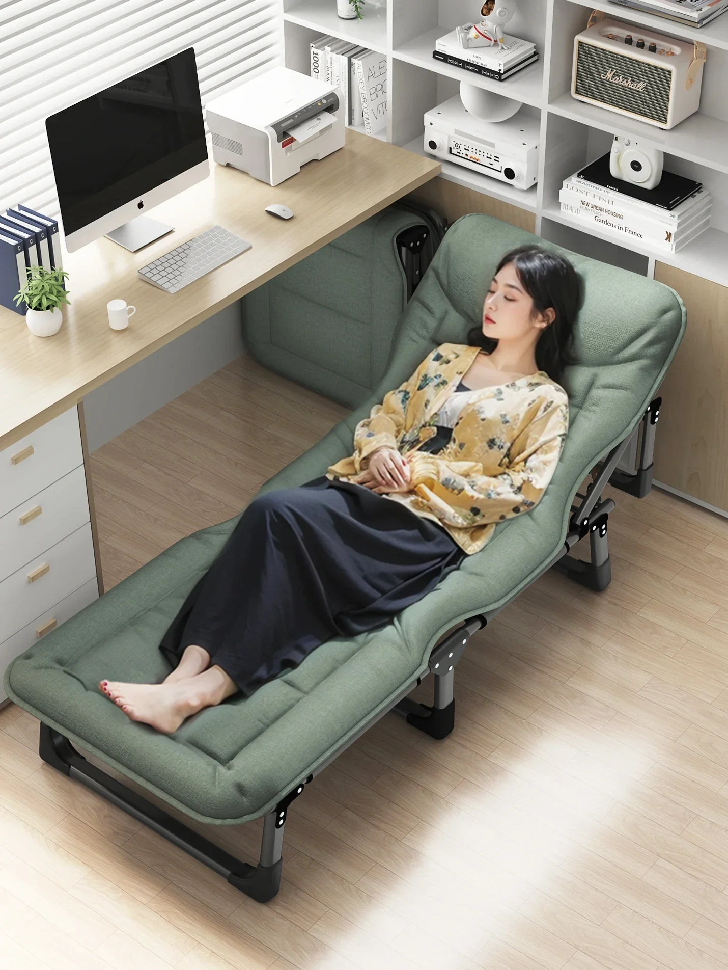 Lunch break folding bed single bed recliner office outdoor simple portable nap artifact hospital escort