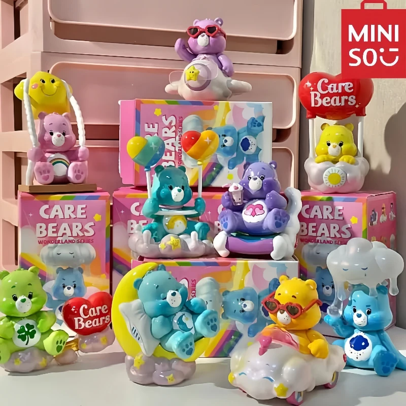 

Miniso Genuine New Model Kawaii Carebears Love Bear Fourth Generation Blind Box Yunzhong Paradise Cute Figure Ornaments GirlGift