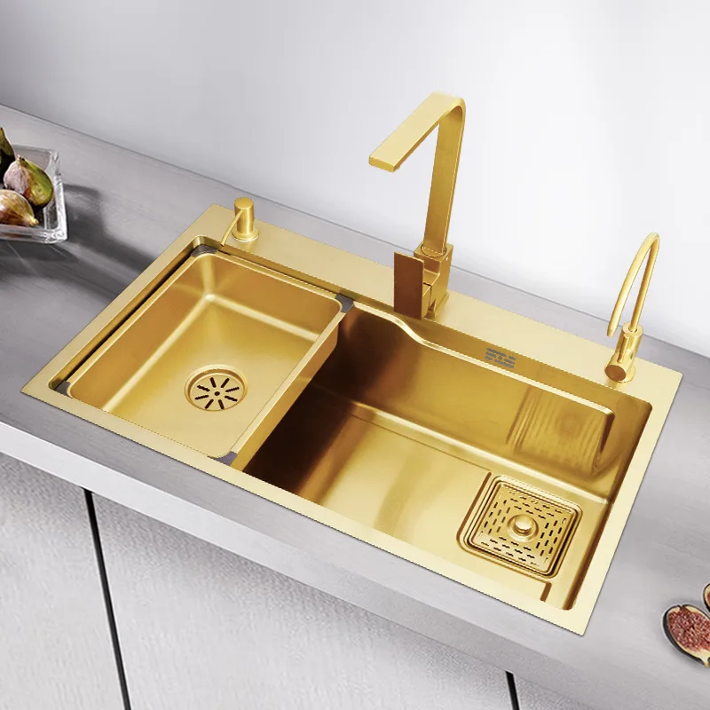 304 Stainless Steel Handmade Kitchen Vegetable Basin Single Sink Household Dishwasher Side Hole Undercounter Basin