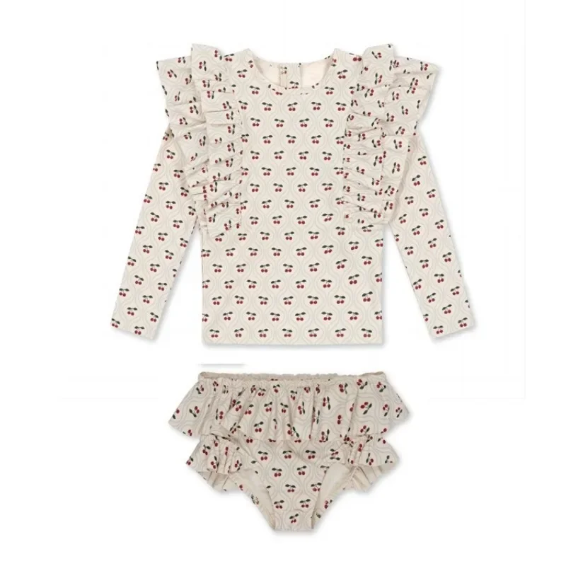 Baby Girls Sunscreen Swimsuit Girl Swimwears Swimming Bikini Two Pieces Bebe Swimsuits Kids Swimwear for Girls One-pieces
