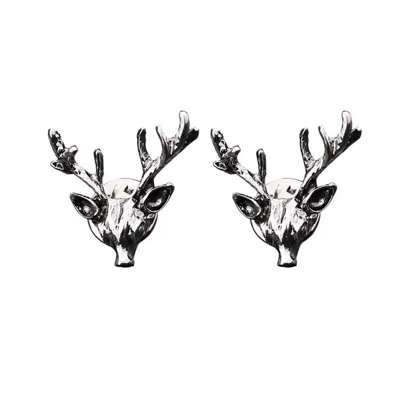 i-Remiel Vintage Metal Small Deer Head Elk Brooch Pin for Suit Shirt Collar Badge Lapel Pins and Brooches Men\'s Accessories