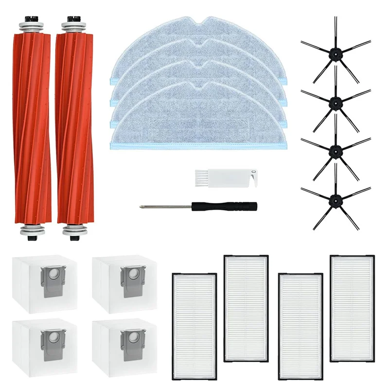 قطع غيار ملحقات A02F لشاومي Roborock S7 S7 + S7 Plus S7 Maxv Plus Ultra T7 T7S T7 Plus T7S Plus، الفرش الرئيسية