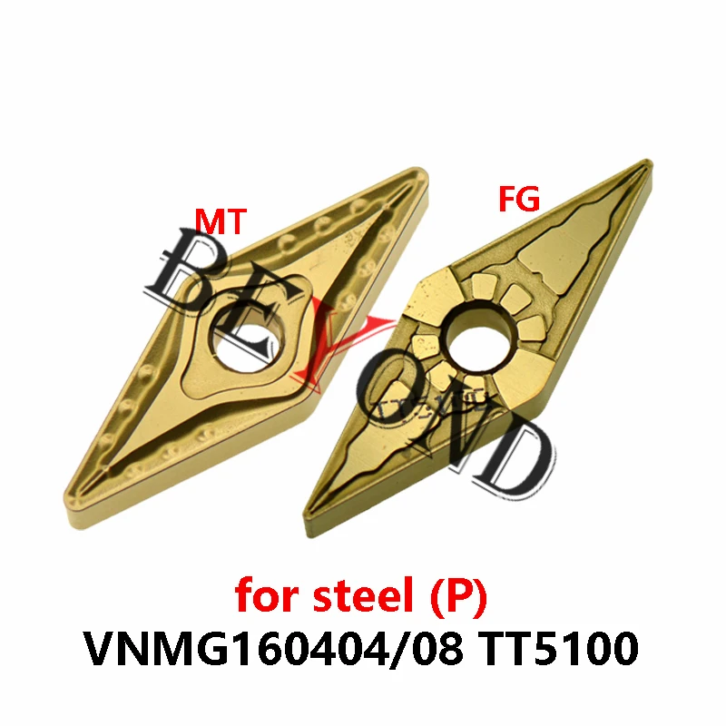 VNMG160404FG TT5100 VNMG160408FG VNMG160408-MT Original Carbide Inserts Processing Steel VNMG160404-FG Lathe Cutter VNMG 160408