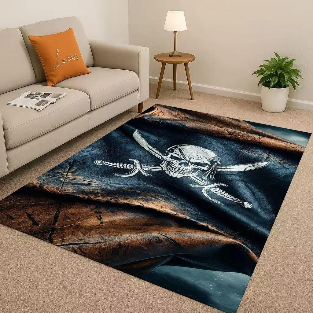 MINISO Pirates of The Caribbean Jack Johnny Depp Christmas Living Room Non-Slip Area Rug Carpet for Bedroom Sofa,Home Doormat