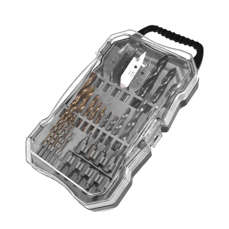 

BTCL 31Pc Drill Bit Assembly Carpenter's Household Punching Tool Twist Drill Flat Drill Construction Drill Screwdriver