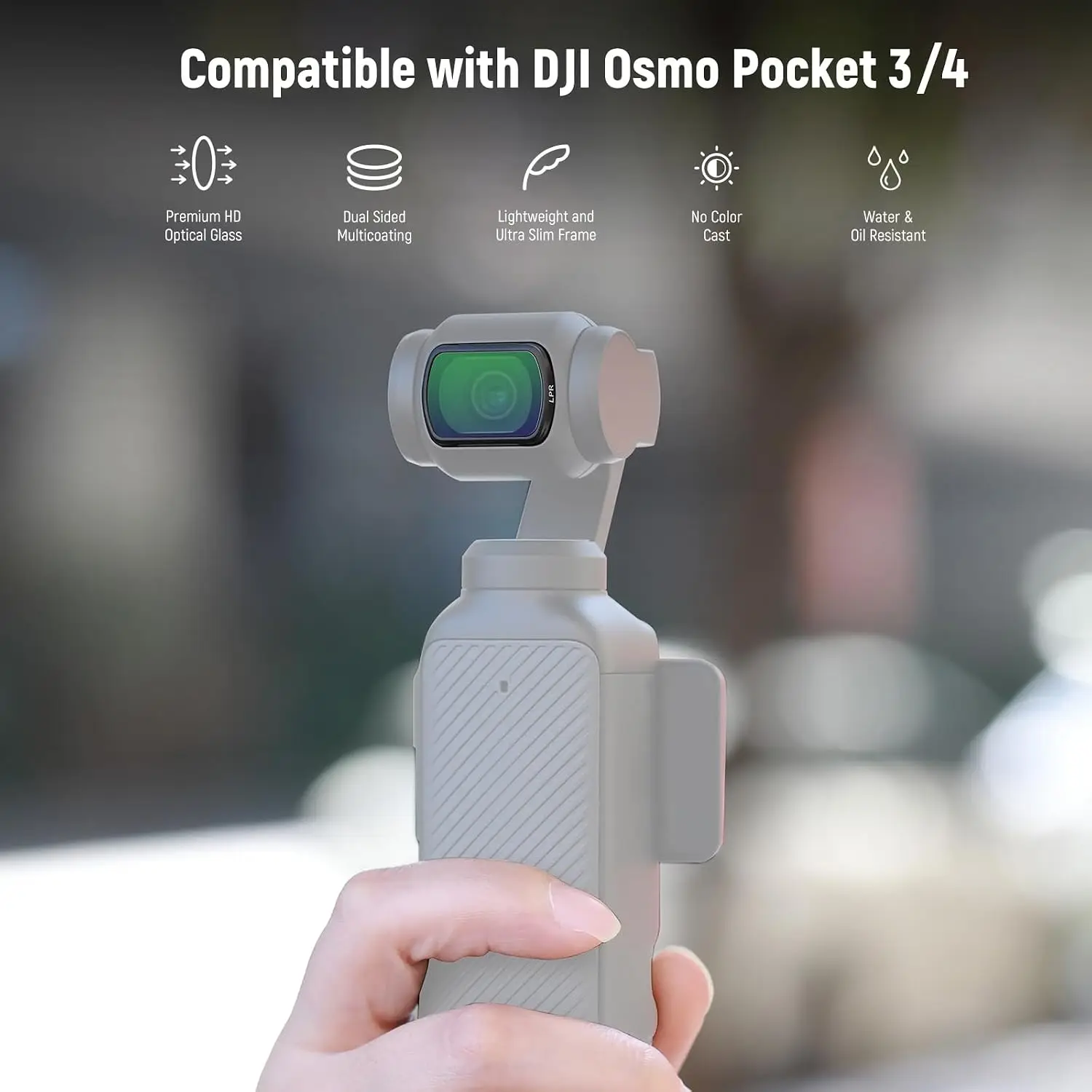 NEEWER LPR Filter For DJI Osmo Pocket 3 / 4 / Xtra Muse, Multicoated HD Magnetic Light Pollution Reduction Night Lens Filter