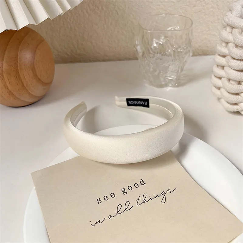 New Fashion White Series Headbands for Women Plaid Hairbands for Girls Sponge Headwear Hair Hoop Women Bezel Hair Accessories