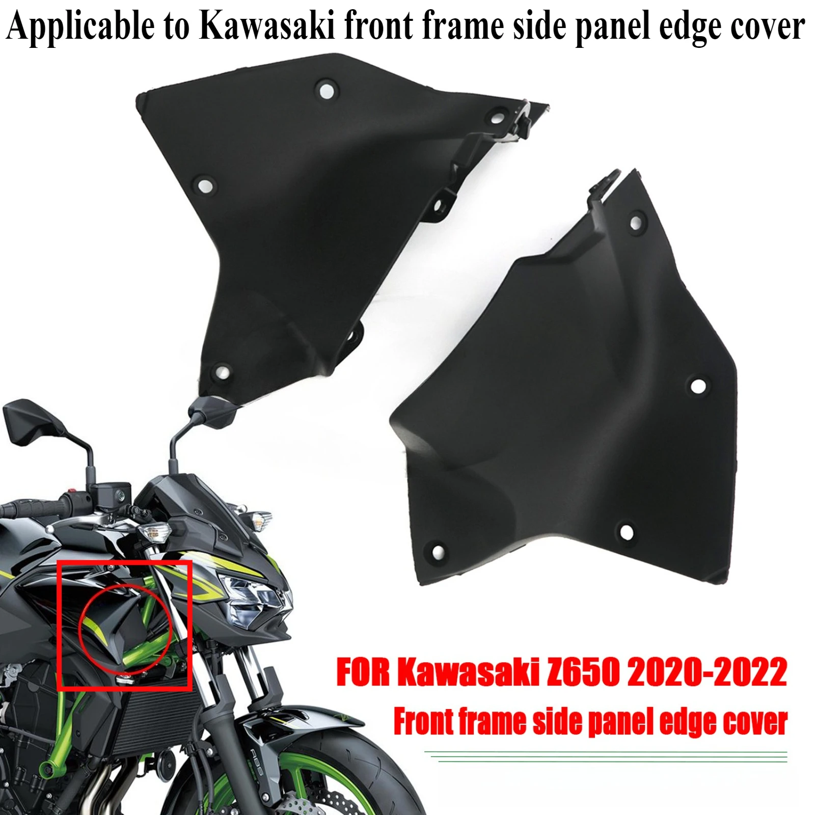 

For Kawasaki Z650 2020-2022 Motorcycle Front Bracket Side Panel Cover Protective Fairing Cowling Replacement Modification Parts