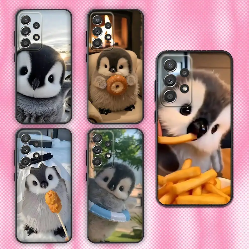 

Penguin Cute Phone Case For Samsung Galaxy A13,A21s,A22,A31,A32,A52,A53,A71,A80,Soft Black Shell