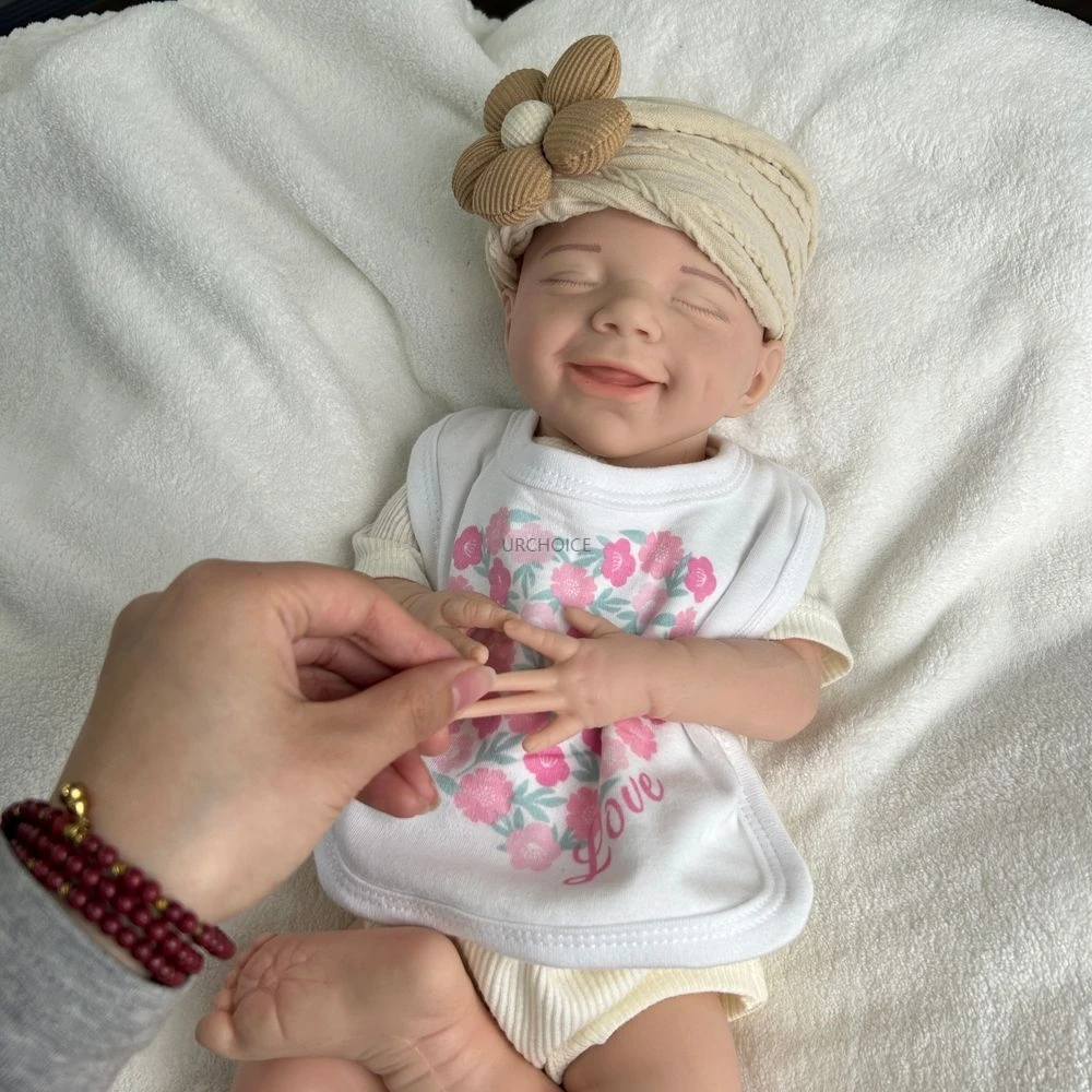 Anxiety Relief 18Inch Silicone Reborn Baby Girl April Soft Washable Doll with Realistic Weight 3D Skin for Elderly Joy Accompany