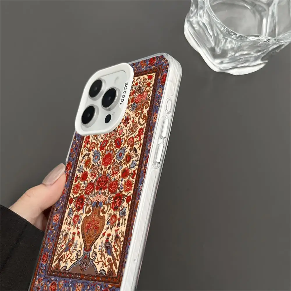 حافظة بنمط تصميم مزهرية لهاتف iPhone17 16 15 14 13 12 11 Pro/ Max/Plus غطاء خلفي مقاوم للصدمات ومضاد للبصمة