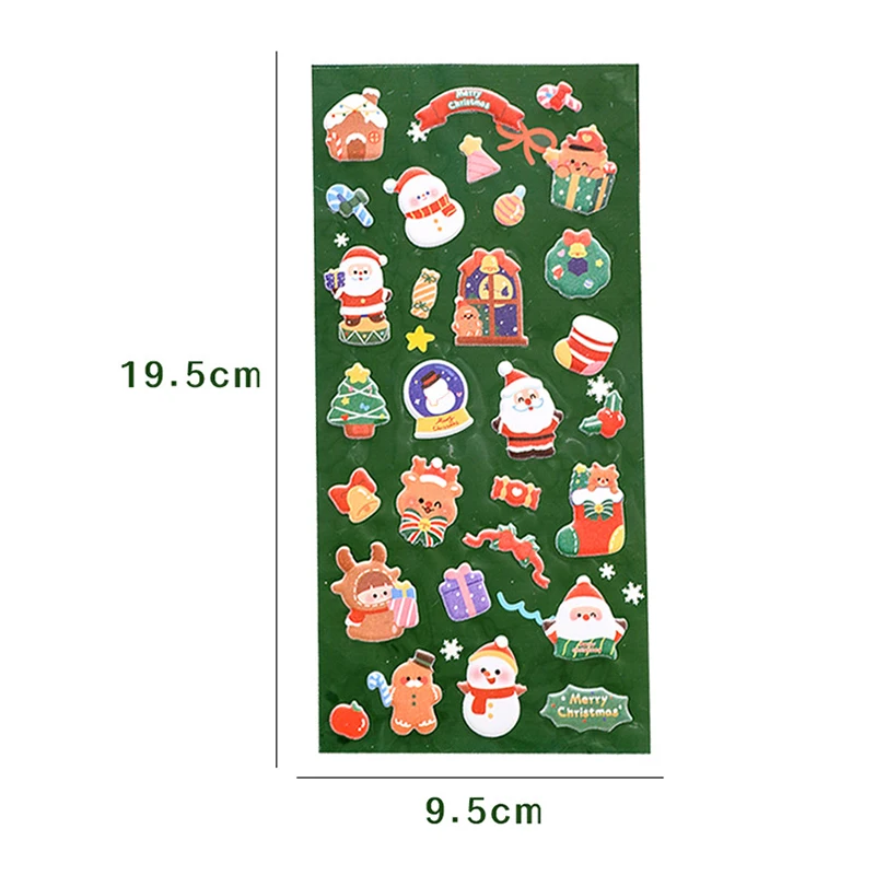 Pegatinas navideñas de dibujos animados para decoración de diario Kawaii, pegatinas de cuentas de mano DIY, suministros escolares de oficina, regalos para niños