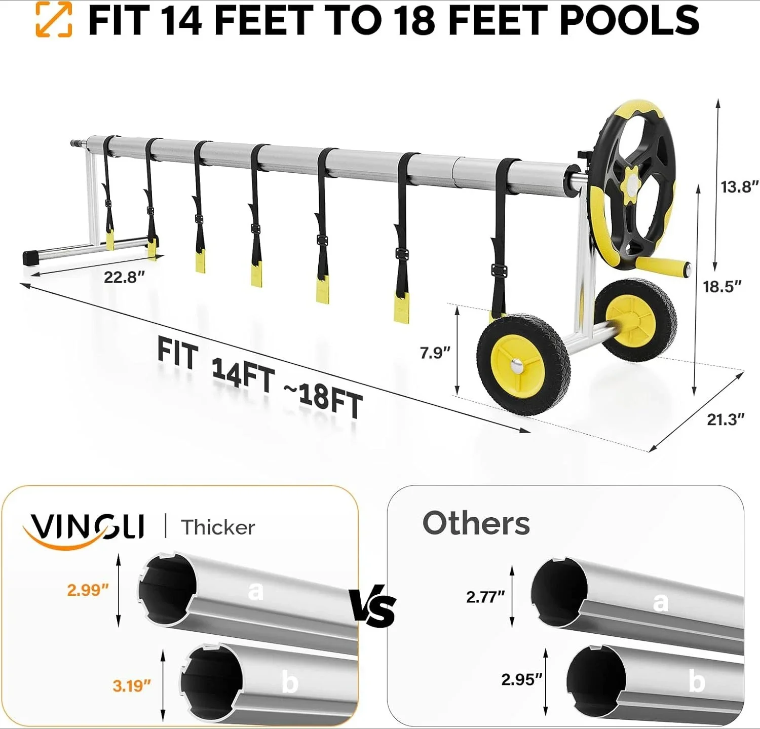 

[Discounted Price!]Pool Cover Reel Set Pool Solar Cover Reel for Inground Swimming Pool