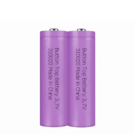 Skywolfeye 2PCS Button Top Rechargeable Battery 3.7V Lithium Battery 3000mAh for Headlamp LED Flashlight Solar Light