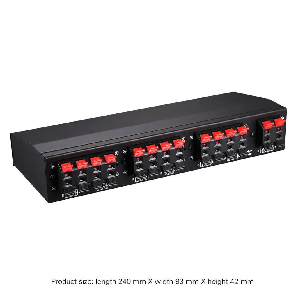 Stereo Amplifier Switch Selector 6 Zone Iron Speaker Amp Portable Box Easy Disassembly for Universal Audio Receivers