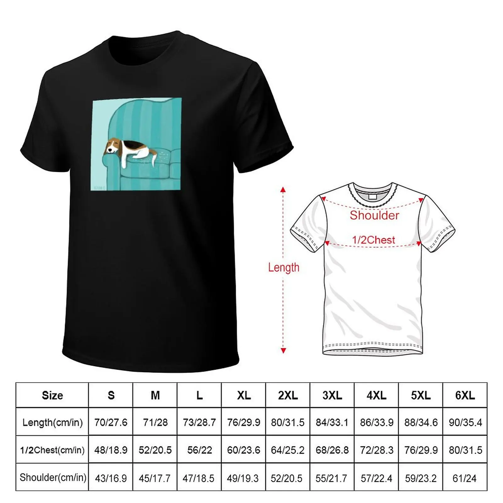 Happy Couch Dog | Cute Beagle T-Shirt Creative Graphic Tee Shirt