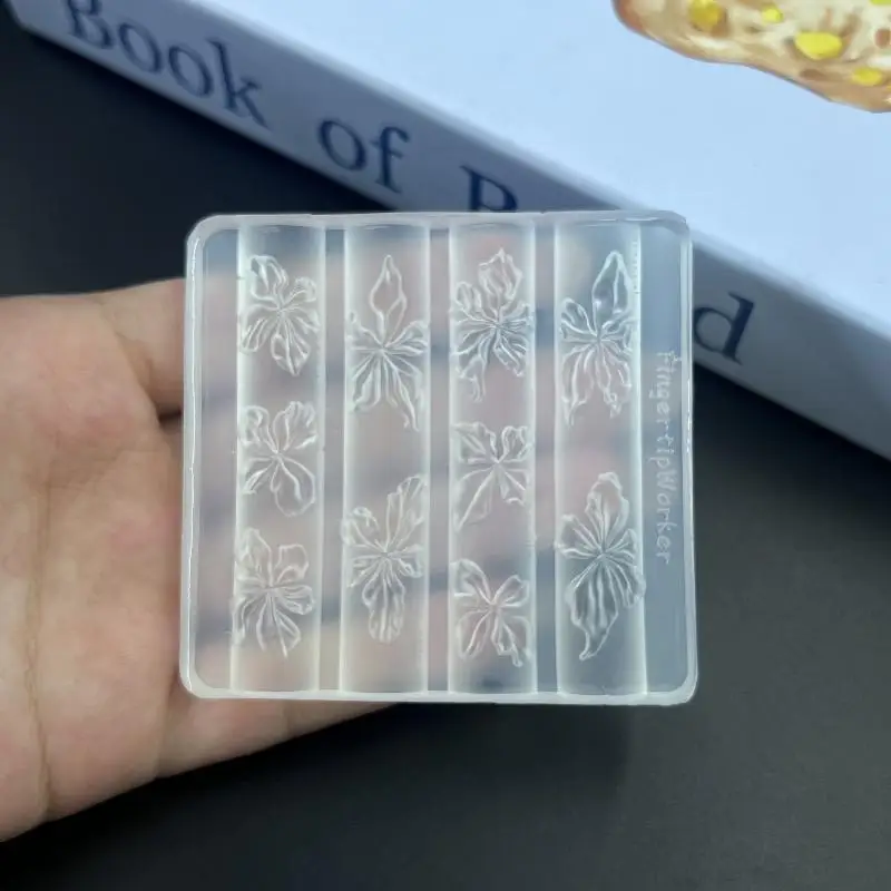 3D Cute Lily Nail Silicone Molds 2 Pcs Crystal Ice Flower Pattern for DIY Gel Nail Resin Craft Manicure Enthusiasts