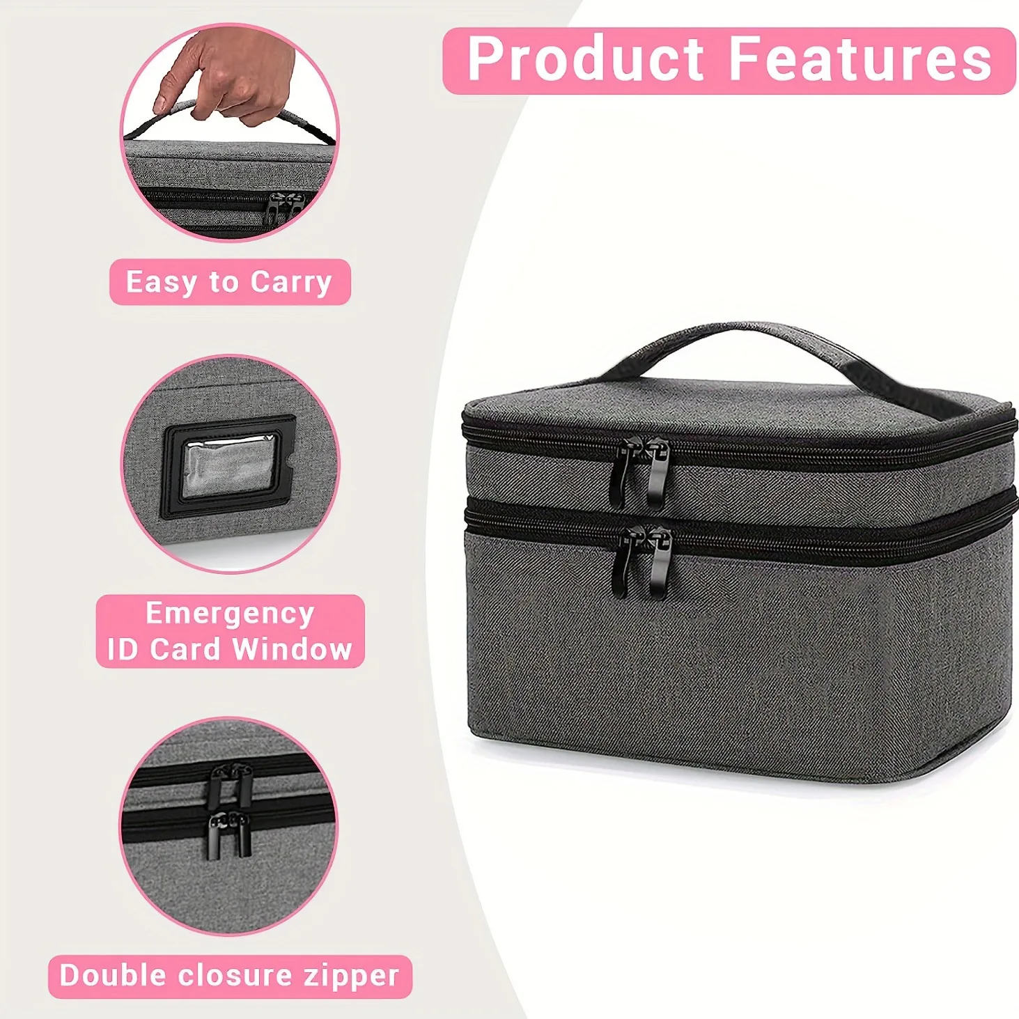 Medicine Organizer Storage Bag Empty Family First Aid Box Pill Bottle Organizer Bag for Emergency Medication Medical Kits