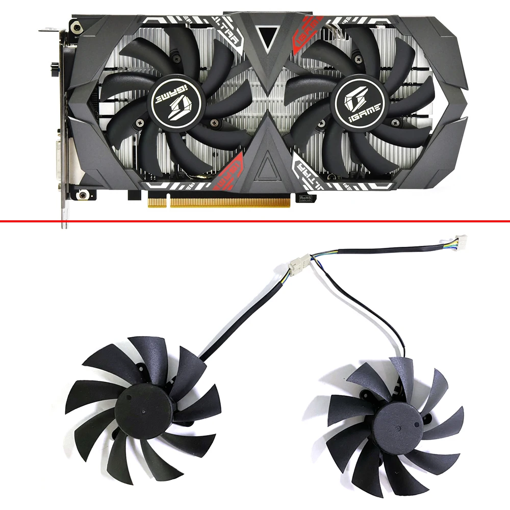 

2PCS DIY Cooling Fan 85MM 4PIN iGame GeForce GTX 1650 Ultra GTX1660 GPU FAN For COLORFUL GTX1650 Ultra GTX1660 Graphics Card Fan