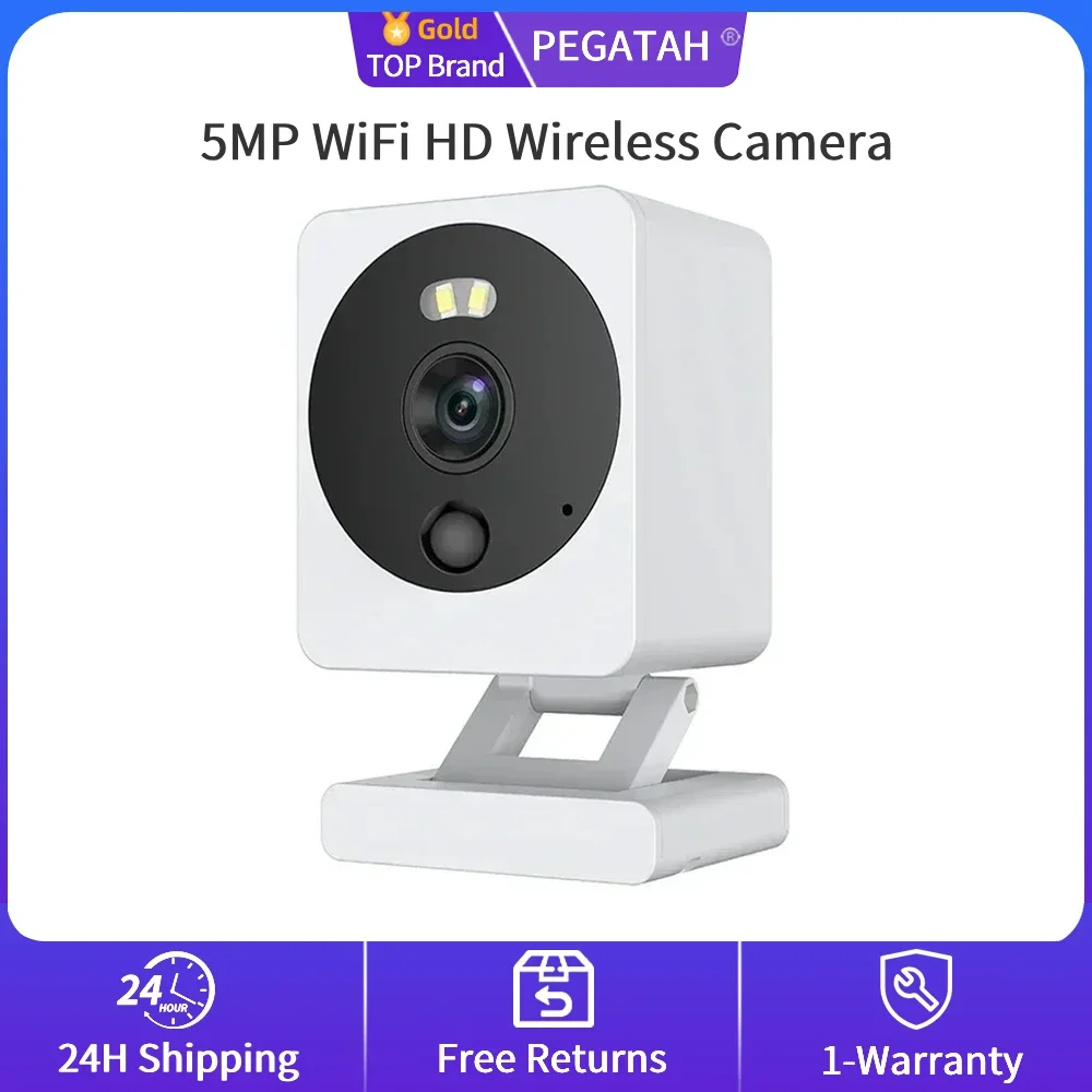 

PEGATAH 5MP HD Wi-Fi камера обнаружения движения цвет ночного видения Беспроводная камера видеонаблюдения Tuya Smart Life APP камера