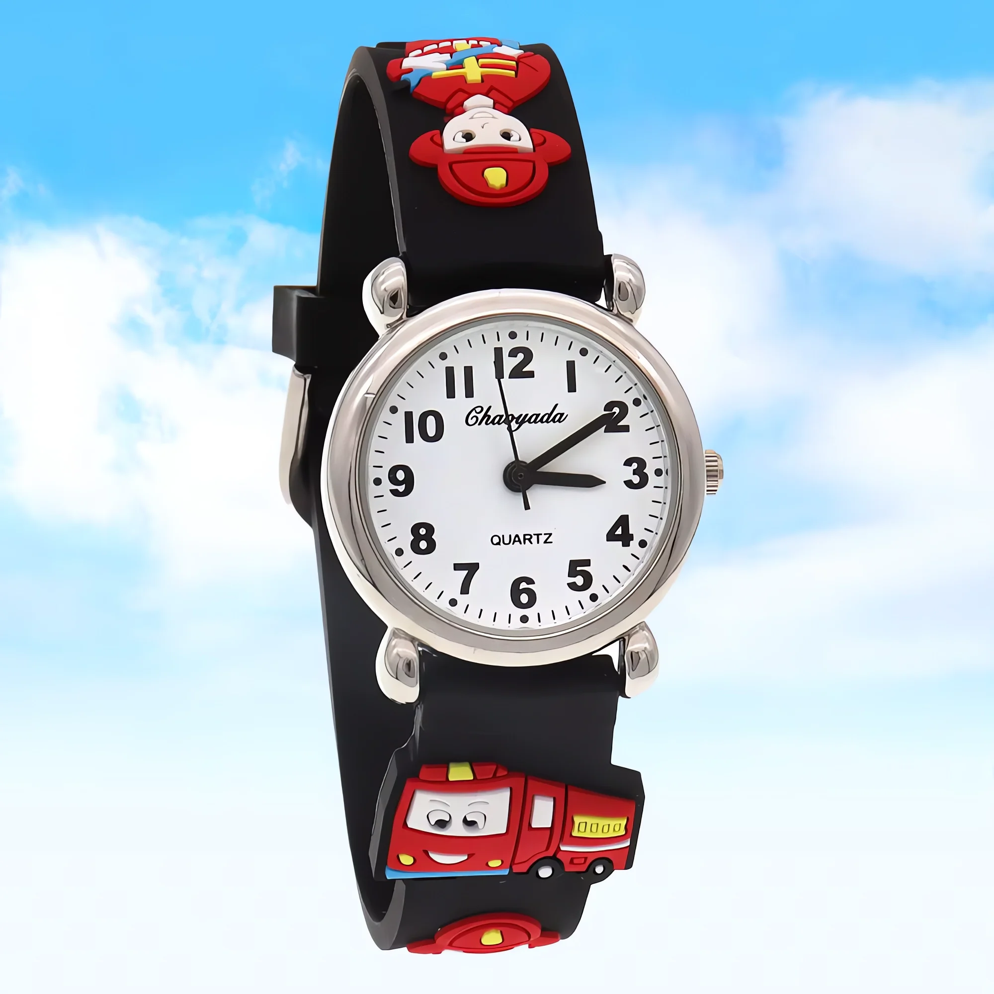 Kids Digital Quartz Watch for Boys Waterproof Silicone Strap Fashionable Student Clock Cool Timepiece