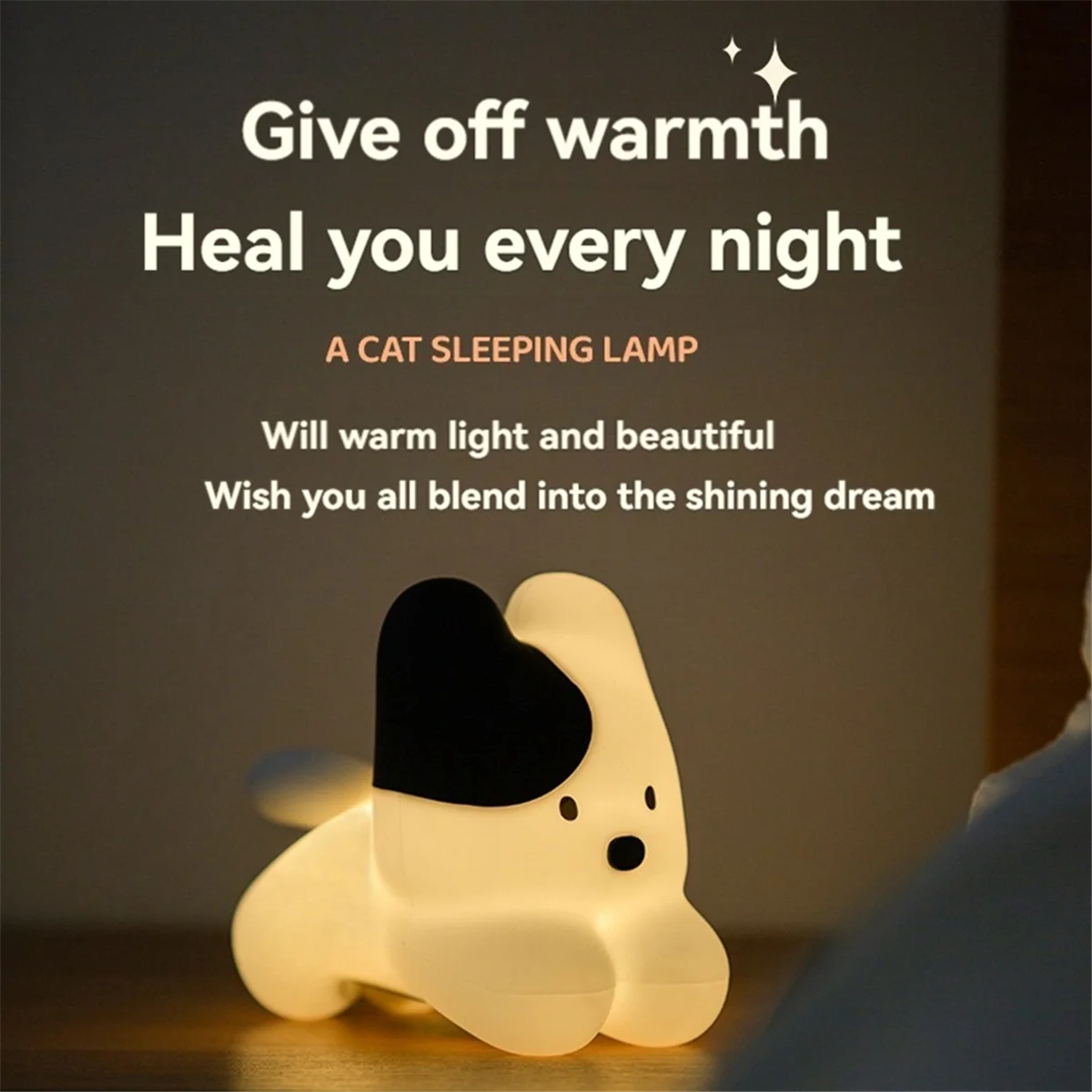 Veilleuse aste USB pour chaton, lumière de chevet pour chambre à coucher, cadeau d'anniversaire pour fille